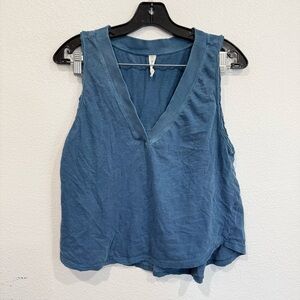 Anthropologie Daily Practice V-Neck Tank Top Teal Blue Women’s Size Small